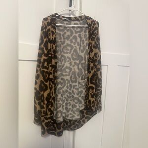 Amaryllis Brown and Black Animal Print Cardigan